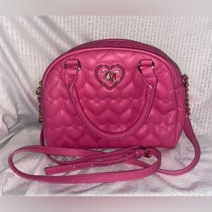 Juicy Couture Fuchsia Heart Quilted Crossbody Bag